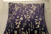 Fine Asianliving Chinese Kussen Donkerblauw Kalligrafie 40x40cm