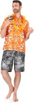 "Hawaïaanse oranje blouse voor mannen - Verkleedkleding - M/L"