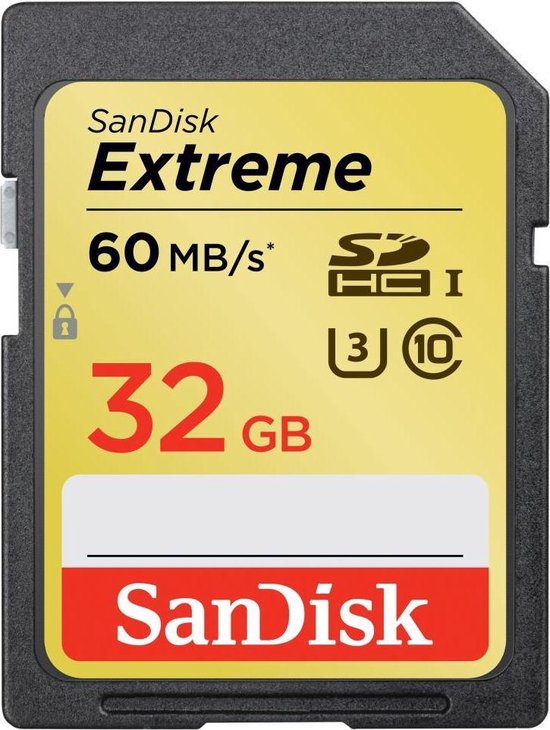 SanDisk Extreme SDHC geheugenkaart - 32Gb
