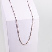 Ponytail & Co® Ketting met bolletjes schakel - Dames - Staal roségoudverguld- 38 cm