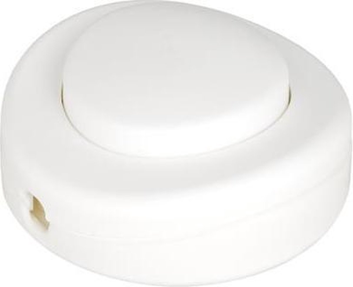 Vloerschakelaar wit 1-polig geschikt voor platte en ronde kabel voetschakelaar