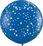 Mega ballon sterren blauw 90 cm