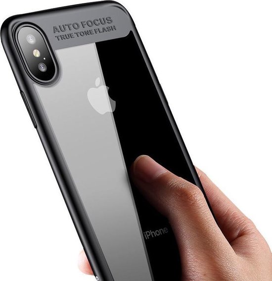 knal Pas op Picknicken Transparant Siliconen Hoesje Zwart voor Apple iPhone Xs / X - Ultra Dun  Case van iCall | bol.com