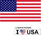 Amerikaanse vlag met 2 gratis Amerika stickers