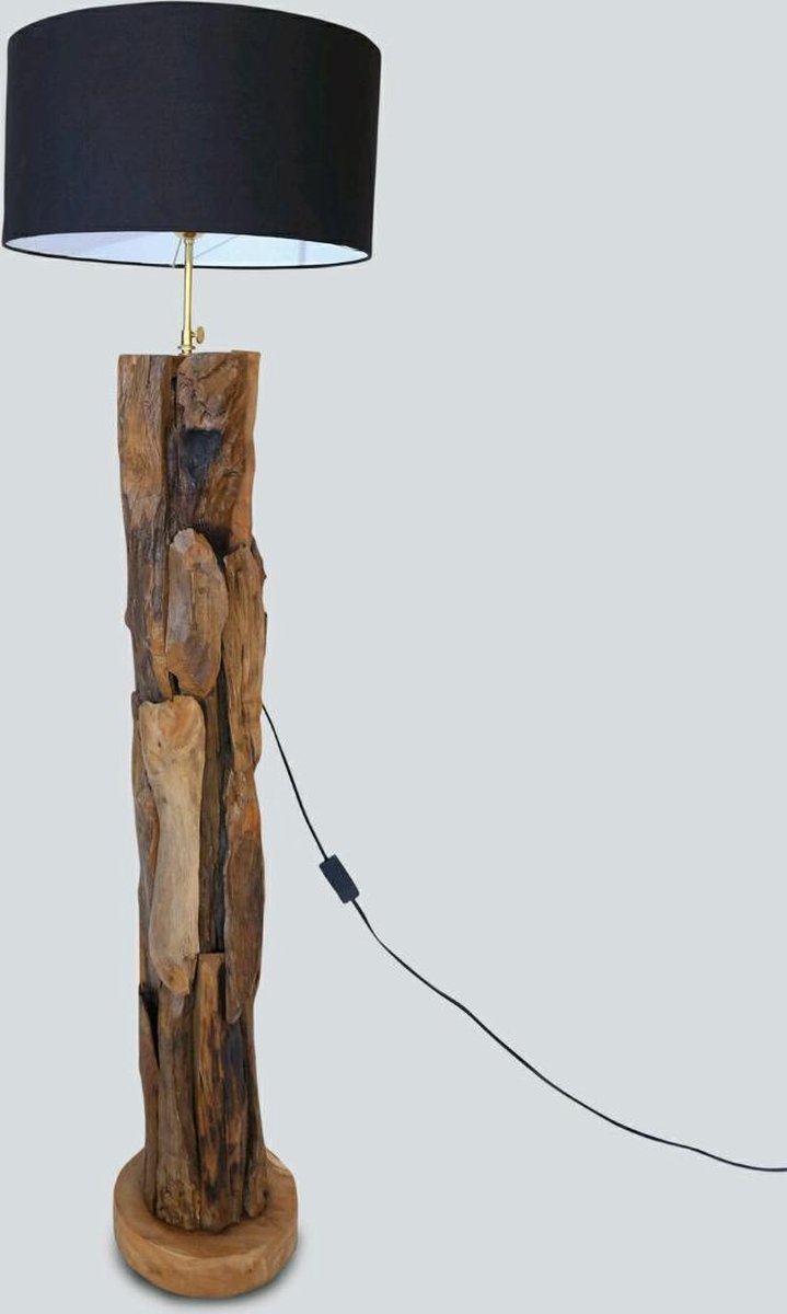 Root Vloerlamp Round | Zwart | 15 x 15 x 100 cm | bol.com