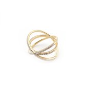 Amazing Jewelry gold plated zilveren ring met heldere zirkonia's