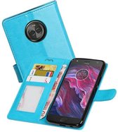 Moto X4 Portemonnee hoesje booktype wallet case Turquoise