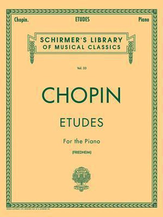 Etudes Schirmer Library of Classics Volume 33 Piano Solo Schirmer's Library of Musical Classics