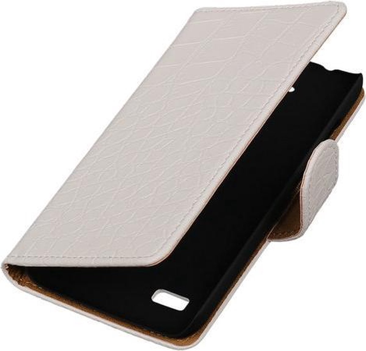 Wit Krokodil Booktype Huawei Y560 / Y5 Wallet Cover Hoesje