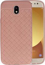 Roze Geweven TPU case hoesje voor Samsung Galaxy J5 2017