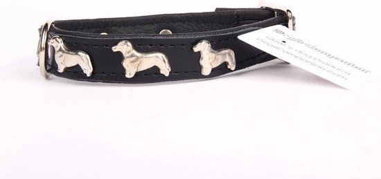 Foto: Dog s companion leren halsband teckel lengte 45 cm verstelbaar van 35 41 cm x 20 mm zwart