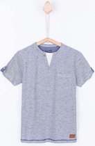 Tiffosi-jongens-gestreept t-shirt-Sancti-kleur: blauw, wit-maat 140