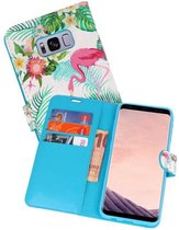 Bookstyle Hoesje voor Galaxy S8 Plus 3D Print Flamingo