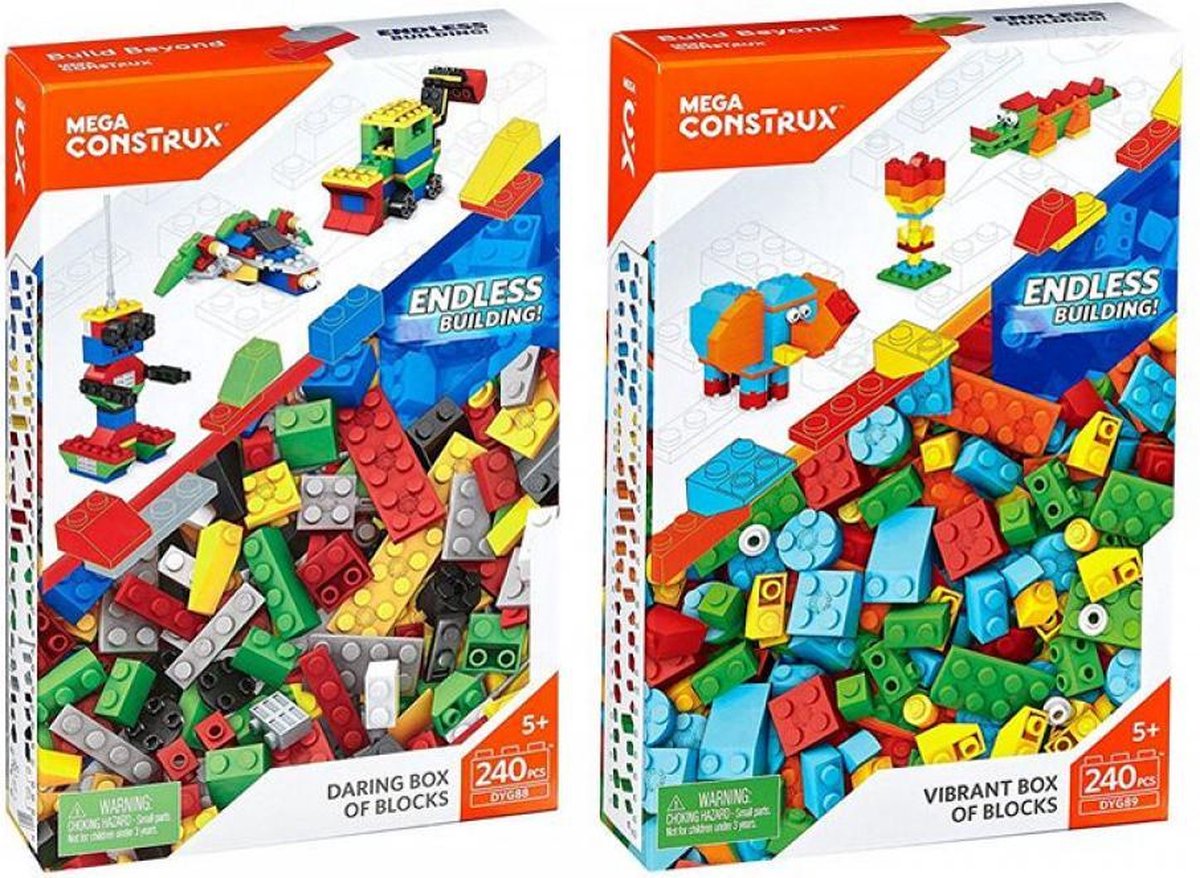 mega construx vibrant box of blocks