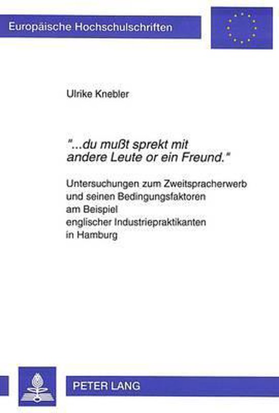 '...du mußt sprekt mit andere Leute or ein Freund.' - cover