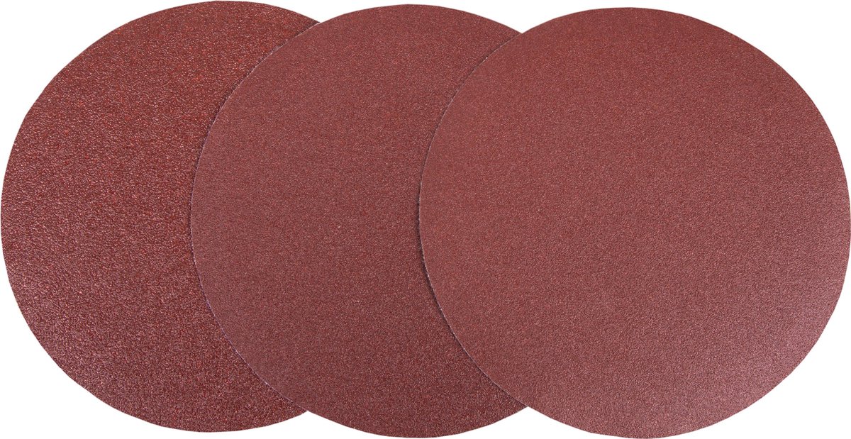 FERM Klittenband Schuurschijven – Ø150mm - 10 st. - K60, K100, K150 – universeel – geschikt voor o.a. BGM1022