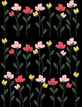 Floral Pattern Red Yellow Pink Flowers Notebook