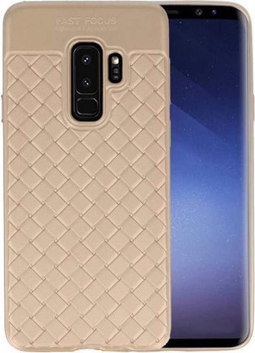 Goud Geweven TPU case hoesje voor Samsung Galaxy S9 Plus