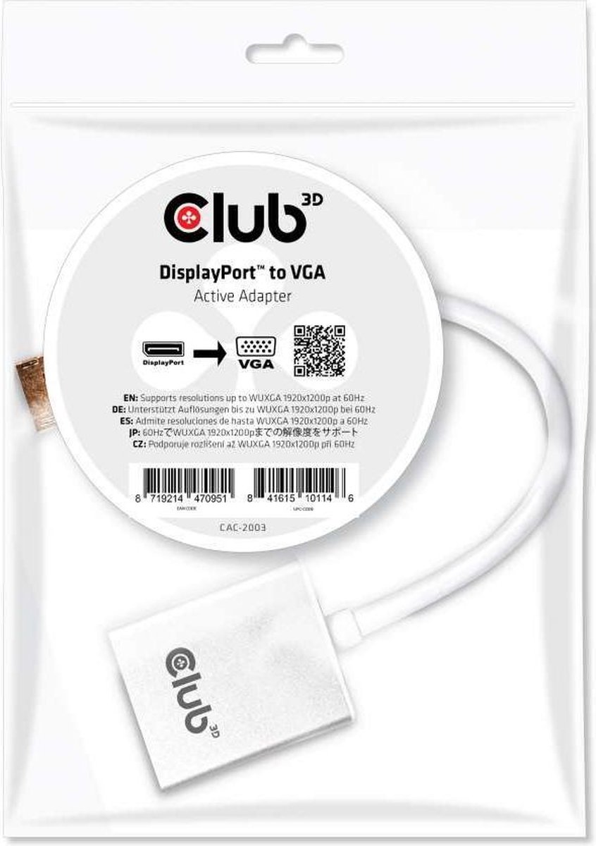 DisplayPort™ to VGA Active Adapter