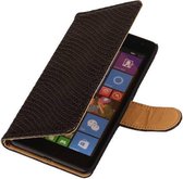 Snake Bookstyle Wallet Case Hoesjes voor Microsoft Lumia 535 Zwart