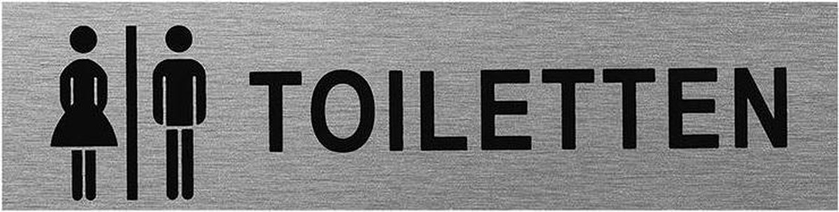 Seilflechter Deurbordje - Aluminium - Toiletten - 160 x 40 mm - Zilver