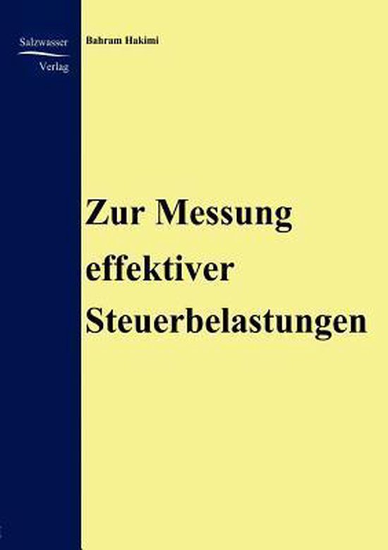 Zur Messung effektiver Steuerbelastungen - cover