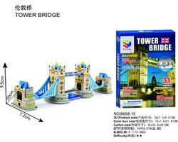 Leuke 3D Puzzel - London Bridge - Brug - Tower Bridge - Londen - Engeland - Puzzle - UK – 3D Puzzel van London Bridge – Uitdagende en Educatieve Puzzel – Kinderen en Volwassenen – Iconische Bezienswaardigheid – Leuk en Leerzaam Speelgoed