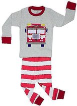 Elowel Jongens Brandweerwagen Pyjama set 100% katoen (maat 128/8 jaar)