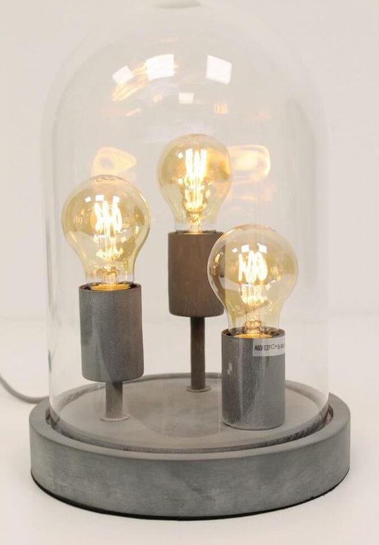 pastel Uitleg steeg Leuke 3-lichts tafellamp STOLP | Beton + glas | bol.com