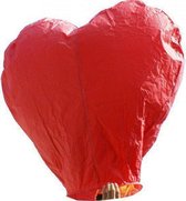Wensballon in hartvorm rood