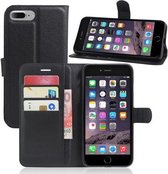 iPhone 8 Plus / 7 Plus (5.5 inch) - Flip hoes, cover, case - PU leder - TPU - Zwart