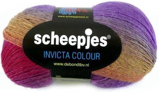 SCHEEPJES Invicta Colour sokkenwol 955. ROOD PAARS GEEL. PAK MET 5 BOLLEN a  100 GRAM. | bol.com