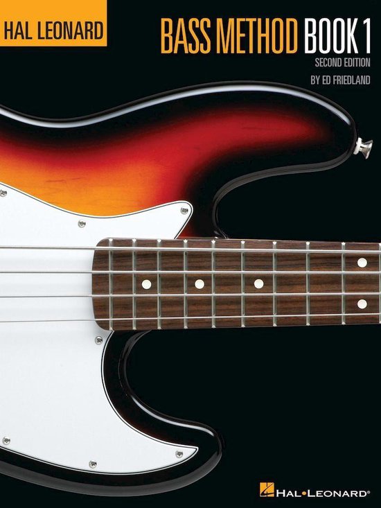 Hal Leonard Bass Method Book 1, deuxième édition. Gros plan d'une guitare basse avec un corps éclaté au soleil.