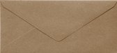 50x luxe wenskaart enveloppen DL 110x220 mm - 11,0x22,0cm - browny craft - recycled bruin - 100% recycled papier