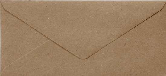 50x luxe wenskaart enveloppen DL 110x220 mm - 11,0x22,0cm - browny craft -  recycled... | bol.com