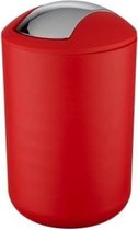 WENKO afvalemmer type Brasil kunststof 6.5ltr Ø19.5 x 31 cm | ROOD