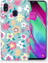 Samsung A40 TPU Silicone Hoesje Design Flower Power