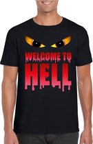 Welcome to hell Halloween Duivel  t-shirt zwart heren S