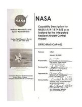 Capability Description for Nasa's F/A-18 TN 853 as a Testbed for the Integrated Resilient Aircraft Control Project