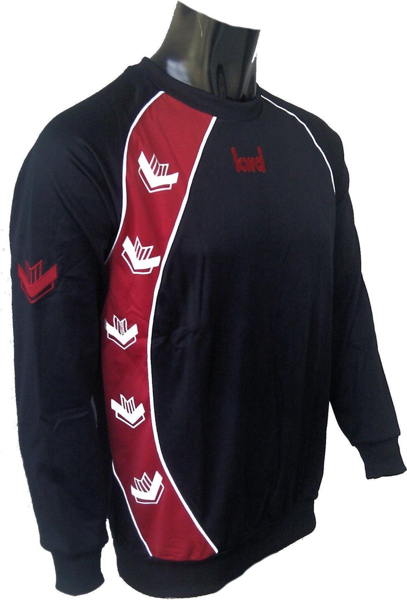 KWD Sweater Pronto - Zwart/rood - Maat XL