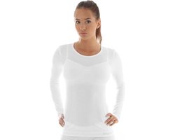 Brubeck Comfort | Dames  Ondergoed Ondershirt Naadloos met Merino Wol - Lange Mouw - Roomwit - M