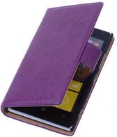 BestCases Stand Lila Luxe Echt Lederen Book Wallet Hoesje Nokia Lumia 925