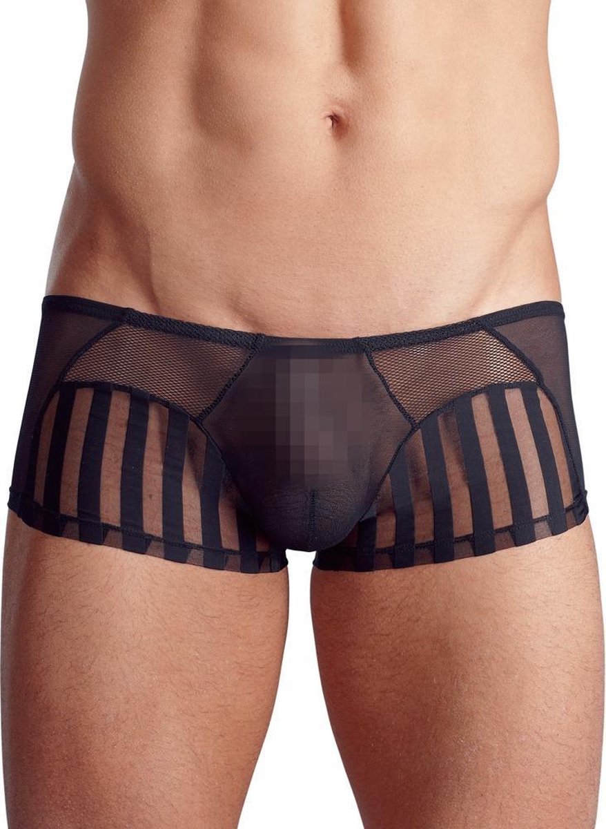 Zwarte transparante mannenshort XL