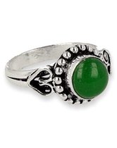 Agaat groen ring love - mt 17,5