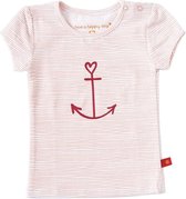 Little Label Meisjes T-shirt - light pink stripes - Maat 74/80