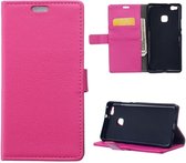 Litchi cover roze wallet case hoesje Huawei P9 Lite