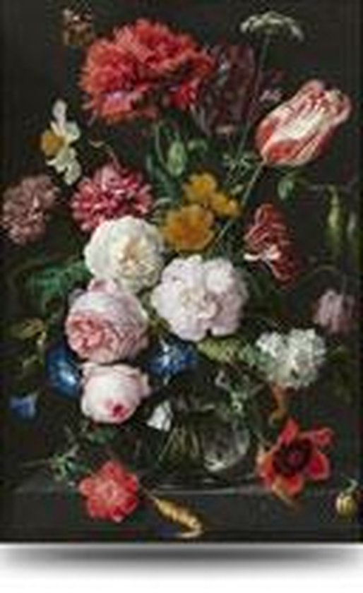 Afbreken Verspilling Keel Schilderij Bloemen in Vaas - Rijksmuseum - Glas -extra groot - 80x120 cm |  bol.com