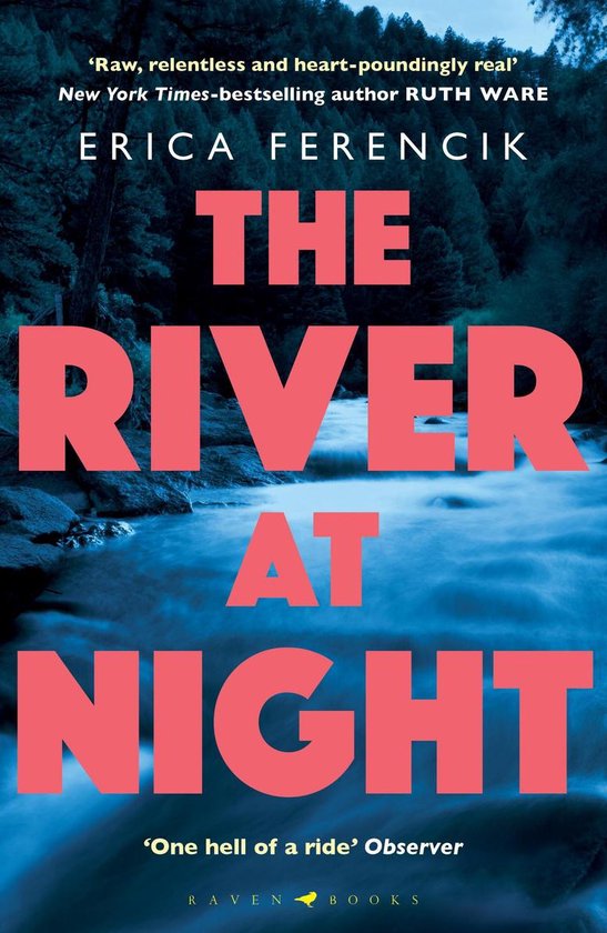 Boekomslag van 'The River at Night' met een rafelige rivier op de achtergrond en de titel in grote, rode letters.