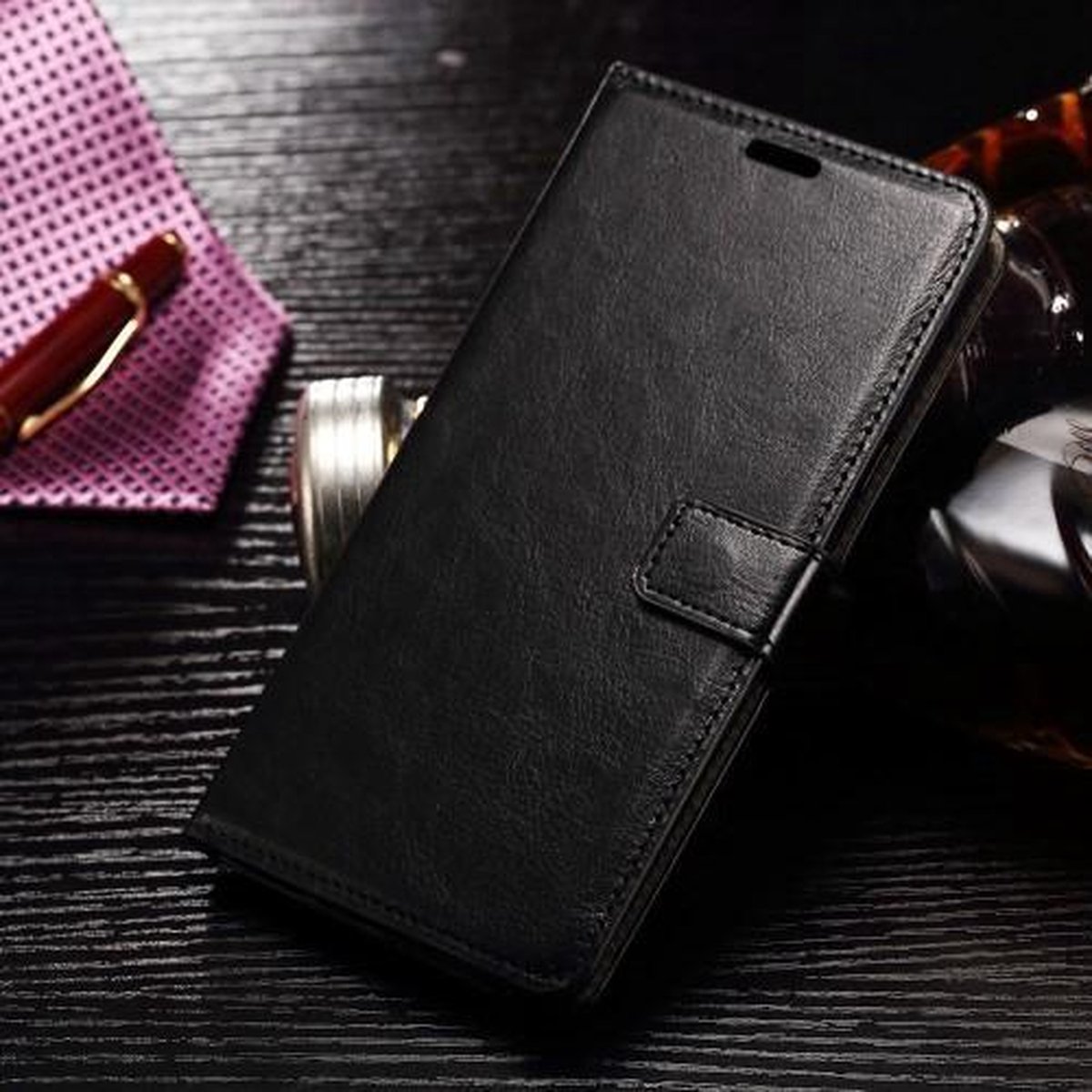 Cyclone cover zwart wallet case hoesje Samsung Galaxy Note 7
