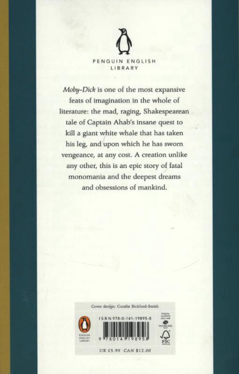 Penguin MOBY-DICK, Anglais, Livre broché - back cover